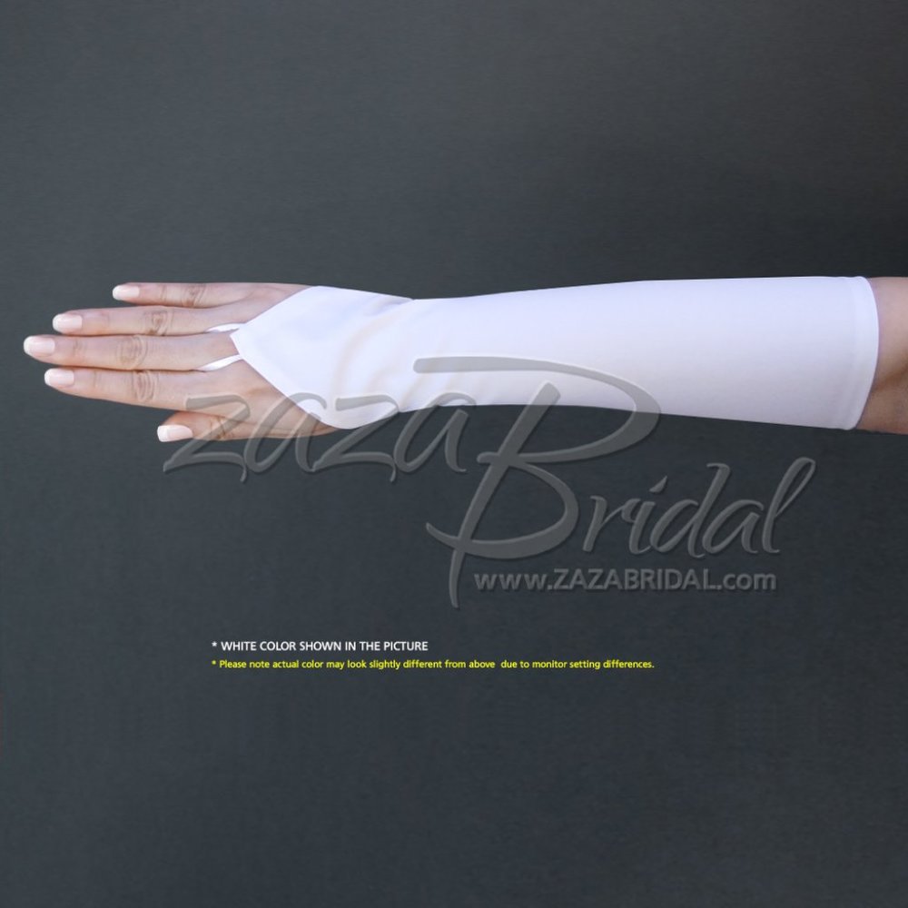 Stretch Dull Matte Satin Fingerless Gloves 8BL/No Shine, Elegant Look